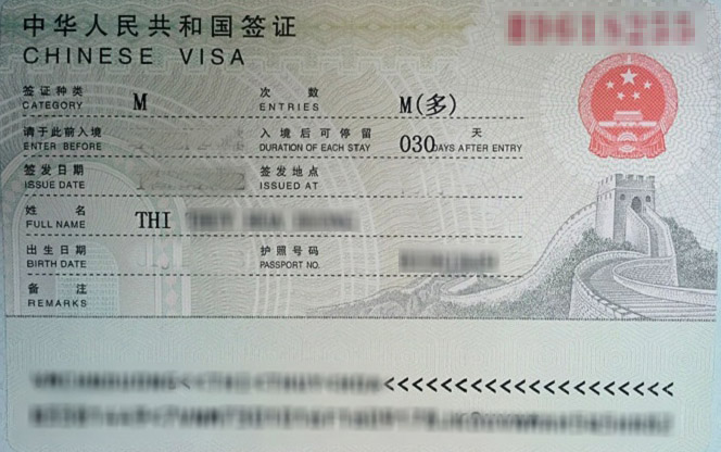 Dịch vụ xin visa Trung Quốc